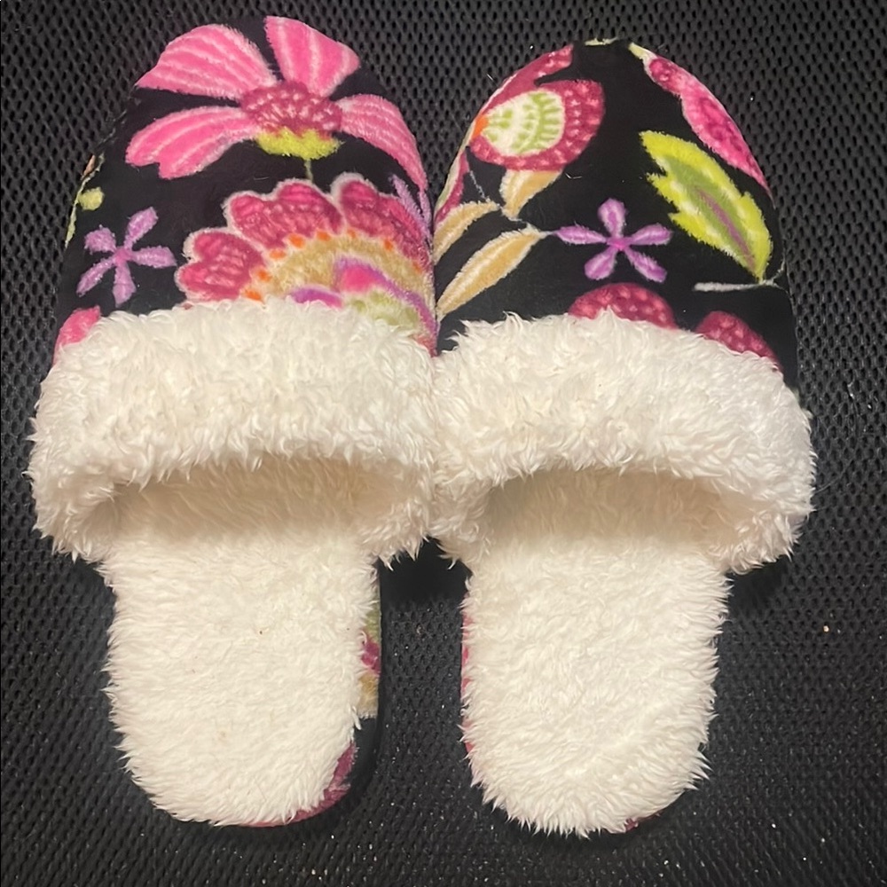 Vera Bradley Floral Fleece-Lined Slippers